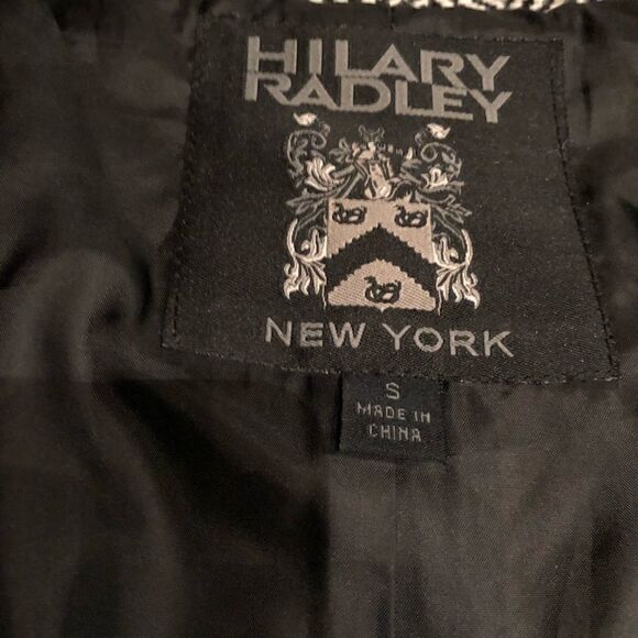 Hilary Radley Pea Coat Black and Gray Herringbone Small - Picture 3 of 9